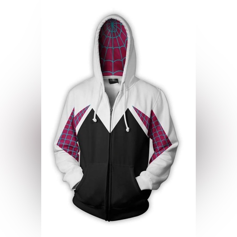 Spider-Gwen Spider-Verse Zip Hoodie Unisex - XXL - Like New